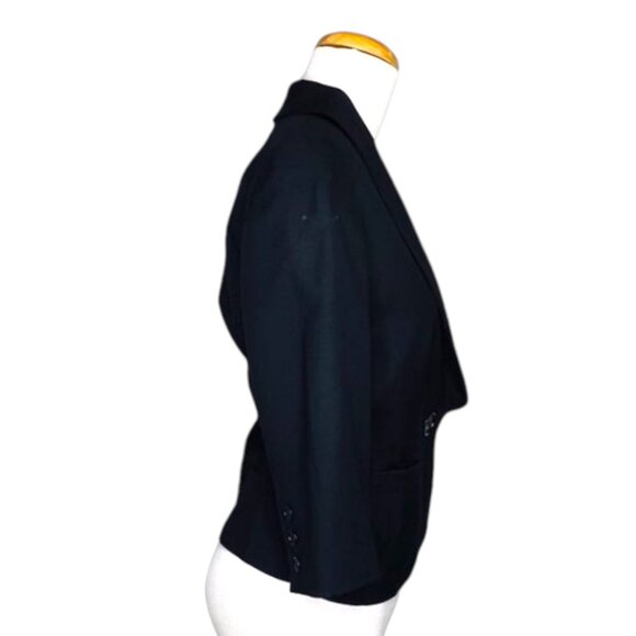 SALE❗️Trina Turk Womens Black 3/4 Sleeve Vintage Blazer Jacket SX 4 Made in USA - Picture 4 of 12